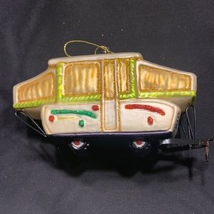 🎄Bronzer’s Glass Pop-up Camper  Christmas Holiday Ornament